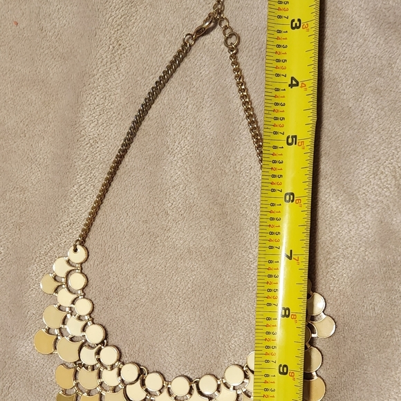 Mika Signed Gold Tone Enamel Art Deco Cleopatra Bib Statement Choker Necklace - Picture 4 of 6